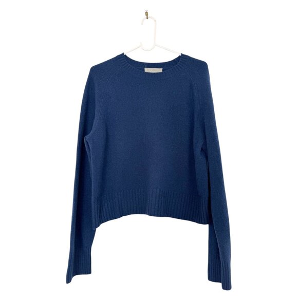 Everlane The Boxy Crew in Cashmere in Deep Lazuli Blue - Picture 4 of 8